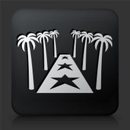 Black Square Button with Red Carpet &amp; Palms