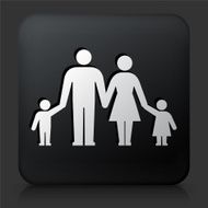 Black Square Button with Parents and Children N2