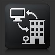 Black Square Button with Computer &amp; Health N4