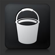 Black Square Button with Cleaning Bucket