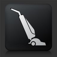 Black Square Button with Vacum Icon N2