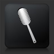 Black Square Button with Duster Icon