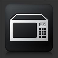 Black Square Button with Microwave Icon
