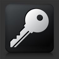 Black Square Button with Household Key N7