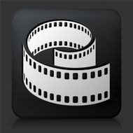 Black Square Button with Photo Negative