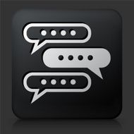 Black Square Button with Instant Message Icon N2