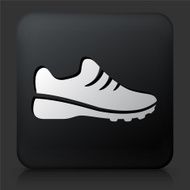 Black Square Button with Sneakers