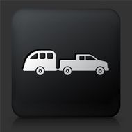 Black Square Button with Car &amp; Trailer Icon