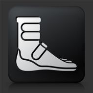 Black Square Button with Foot Cast Boot