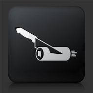 Black Square Button with Cutting Sushi Roll