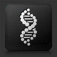 Black Square Button with DNA Icon