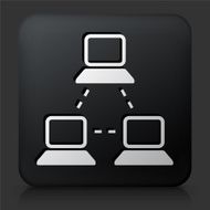 Black Square Button with Computer Web