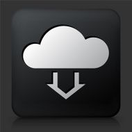 Black Square Button with Cloud Computing N2