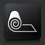 Black Square Button with Roll of Fabric