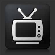 Black Square Button with Television