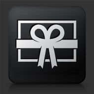 Black Square Button with Present Icon N2