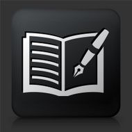 Black Square Button with Journal Icon
