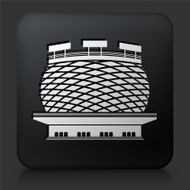 Black Square Button with Stadion Icon