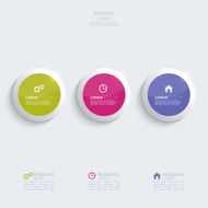 Glossy colorful plastic buttons for infographic N2
