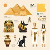 Egypt Flat Icons Design Travel Concept Vector