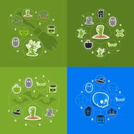 Halloween flat infographic N321