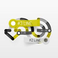Embossed minimal style line diagram and stickers N15