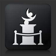 Black Square Button with Statue Icon