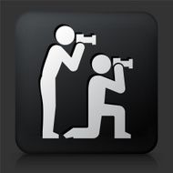 Black Square Button with Paparazzi Icon