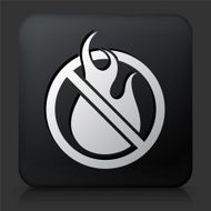Black Square Button with Non Flamable Icon