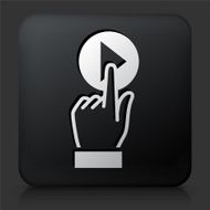 Black Square Button with Music Icon N6