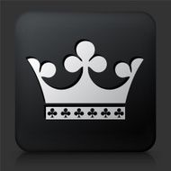 Black Square Button with Crown Icon N28