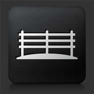 Black Square Button with Farm Fence Icon