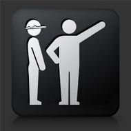 Black Square Button with Construction Icon N7