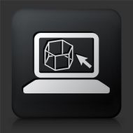 Black Square Button with Construction Program Icon
