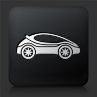 Black Square Button with Futuristic Car Icon