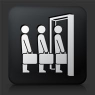Black Square Button with Job Interview Icon
