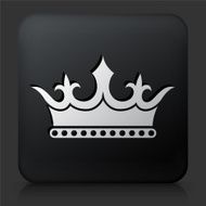 Black Square Button with Crown Icon N31