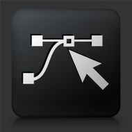 Black Square Button with Cursor and Chart