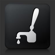 Black Square Button with Drink on Tap