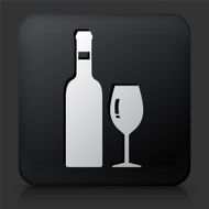 Black Square Button with Bottle Icon