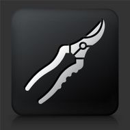 Black Square Button with Cutting Tools Icon N2