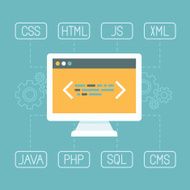 Vector web development concept in flat style