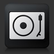 Black Square Button with Record Player N2