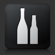 Black Square Button with Wine and Beer Bottle N2