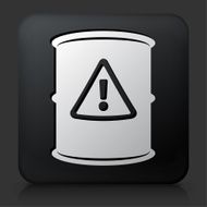 Black Square Button with Caution Barrel Icon N2