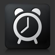 Black Square Button with Alarm Clock Icon N3