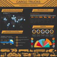 Cargo transportation infographics trucks lorry