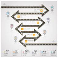 Road And Street Traffic Sign Arrow Step Business Infographic N2