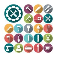 Flat icons Building and tools vector collection