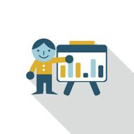 chart flat icon with long shadow N3